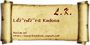 Lénárd Kadosa névjegykártya
