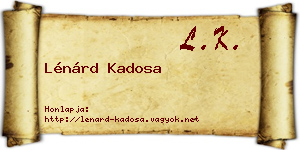 Lénárd Kadosa névjegykártya
